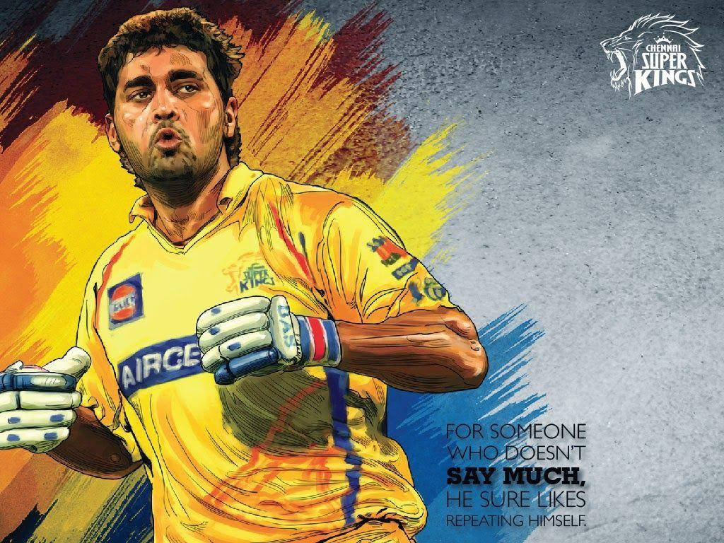 Chennai Super Kings Graphic Dhoni Wallpaper