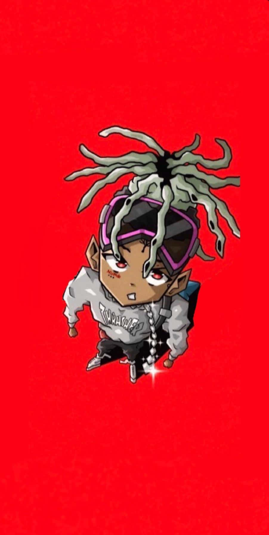 Chibi Anime Cartoon Xxxtentacion Looking Up Wallpaper