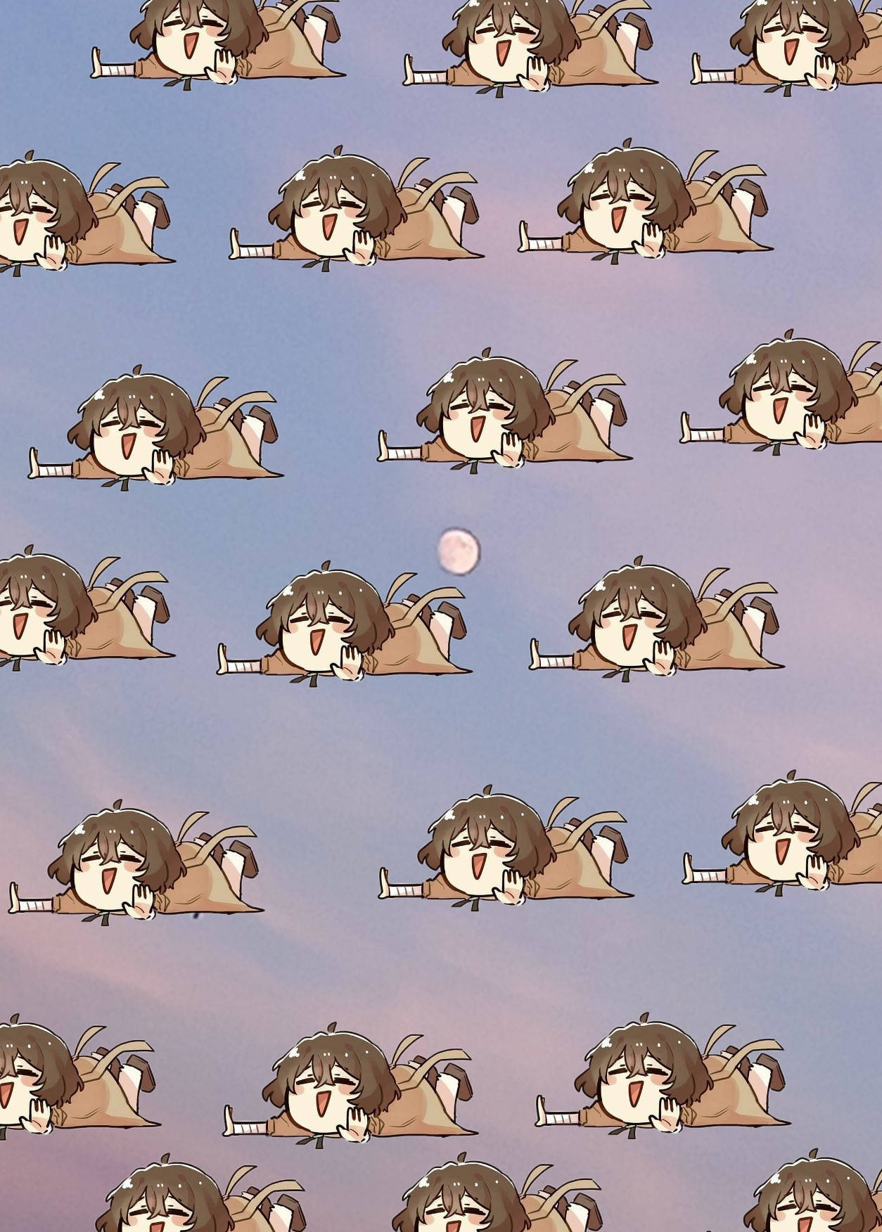 Chibi Dazai Pattern Wallpaper