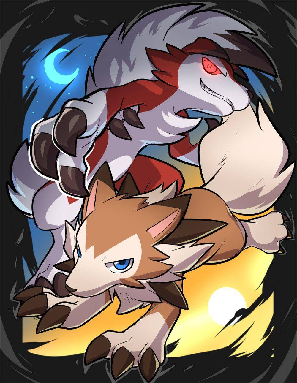 Chibi Dusk Midnight Lycanroc Wallpaper