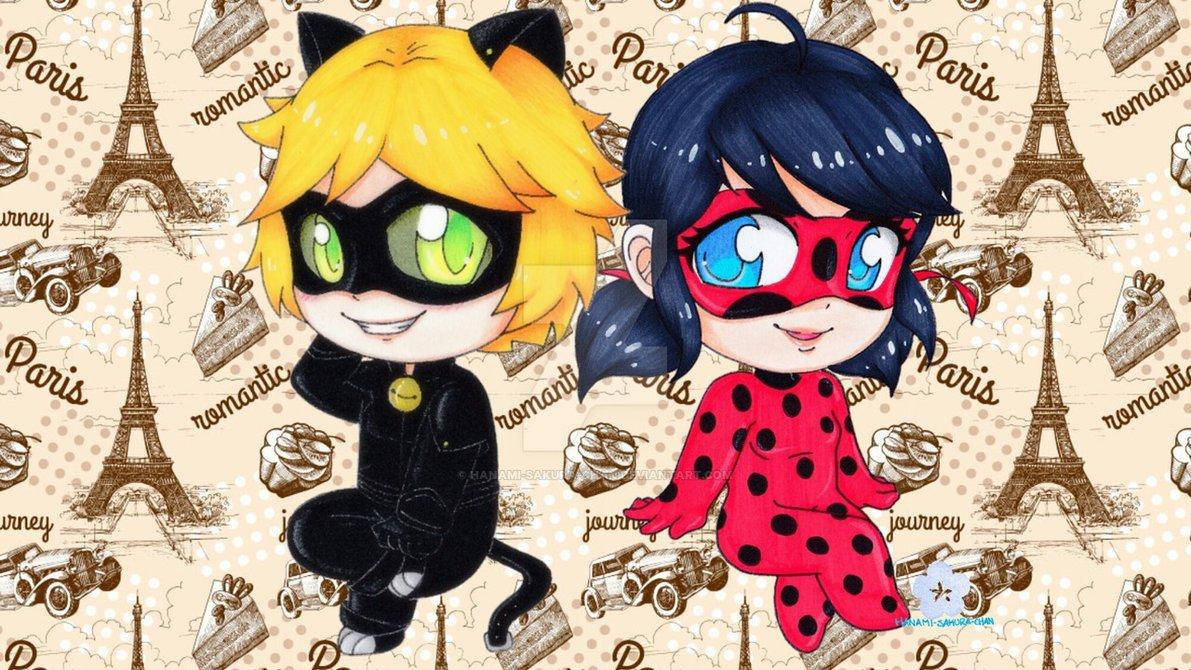 Chibi Ladybug And Cat Noir Wallpaper