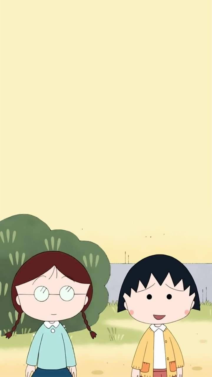 Chibi Maruko Chan With Best Friend Wallpaper