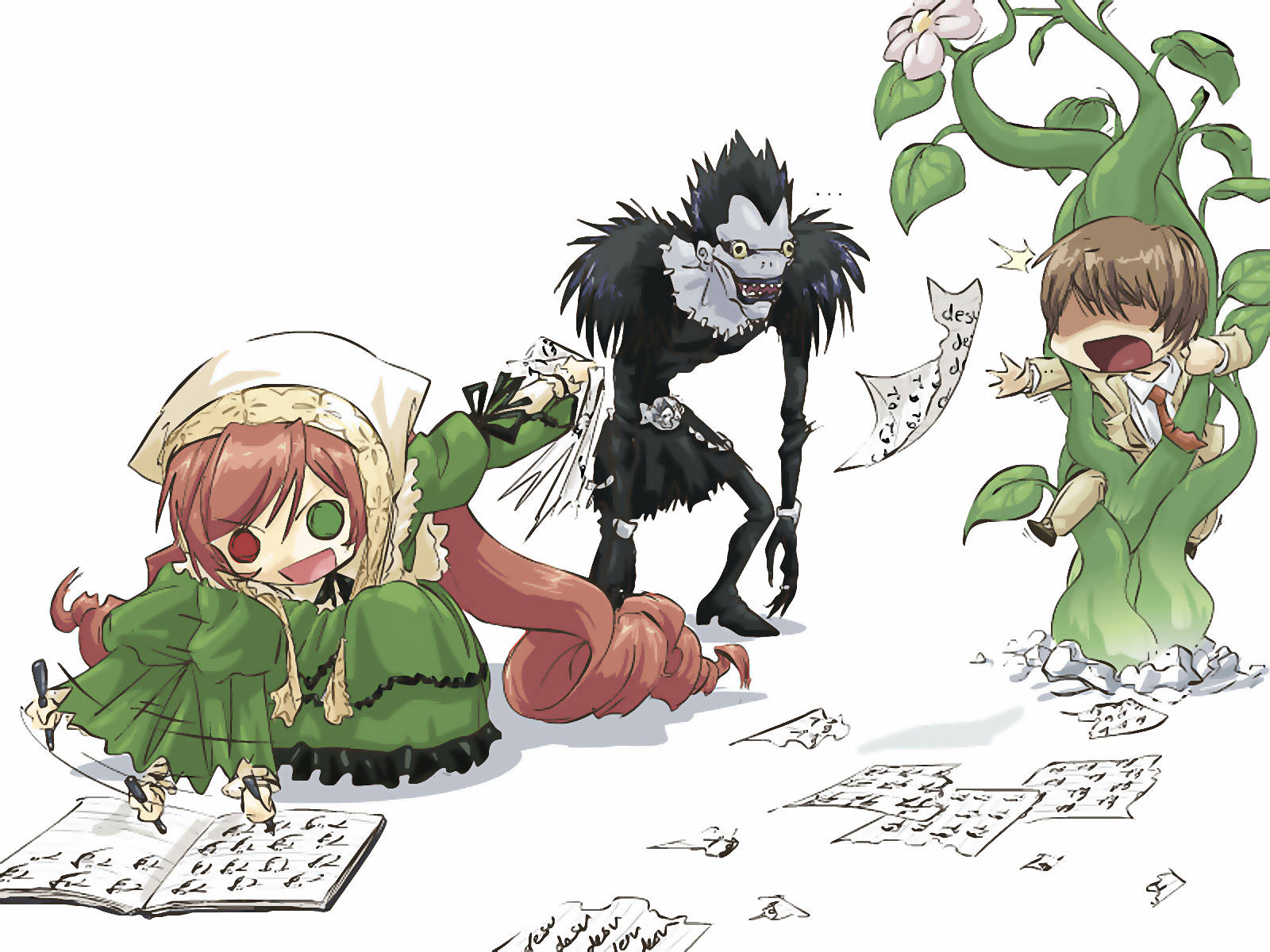 Chibi Ryuk, Light And Suiseiki Wallpaper