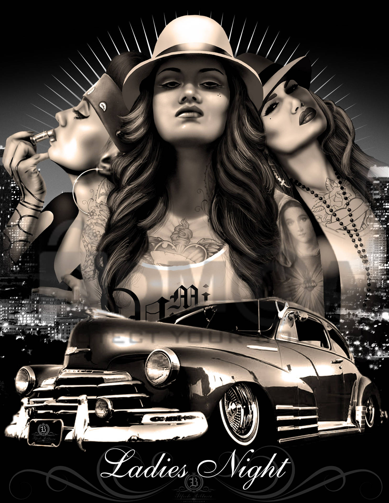 Chicano Ladies Celebrating Life And Friendship At Night Wallpaper |  WallpapersOK