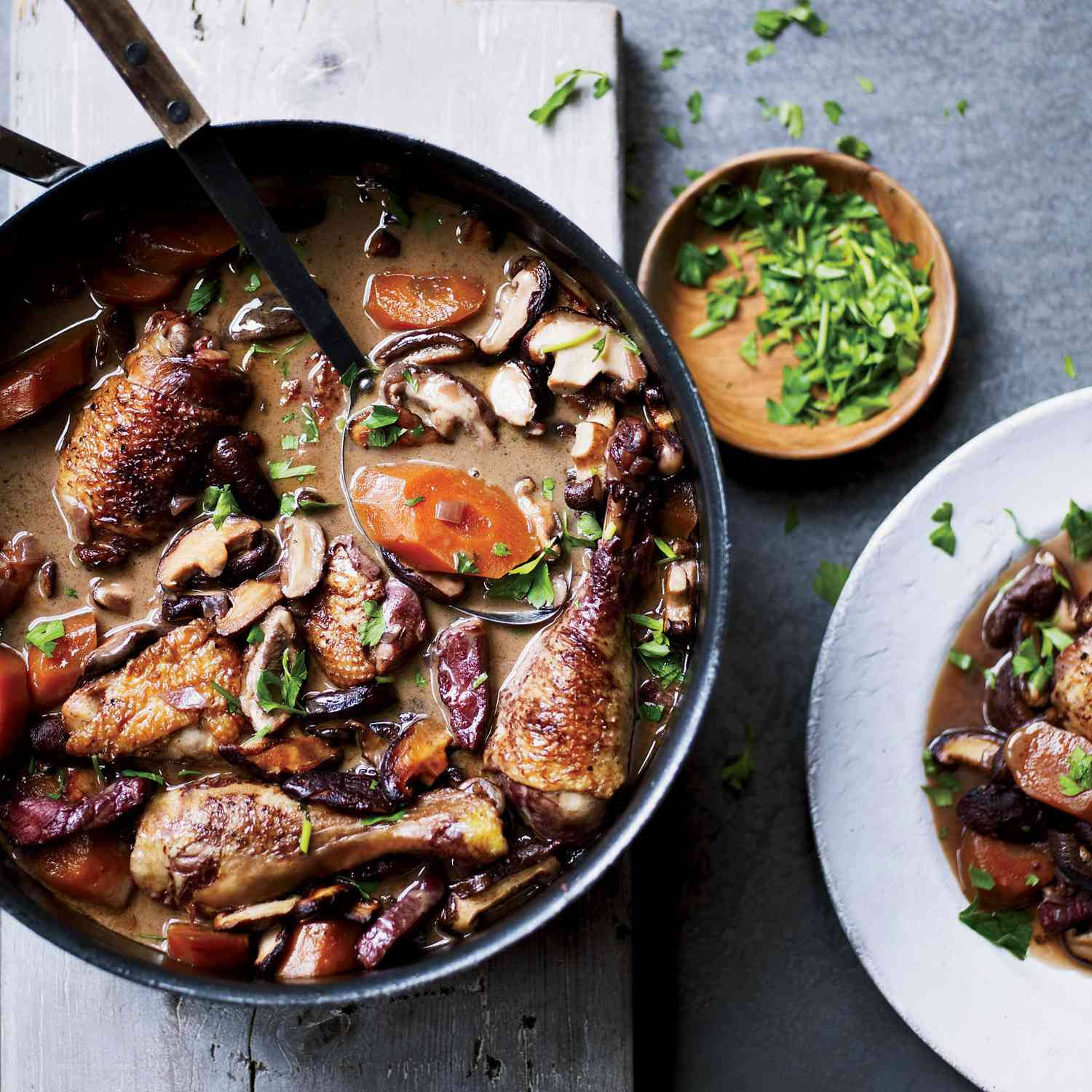 Chicken Savory Stew Of French Coq Au Vin Wallpaper