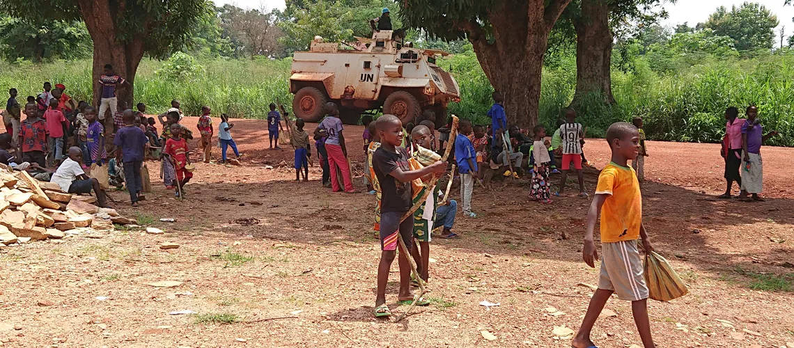 Children Playing In Central African Republic Panorama Wallpaper