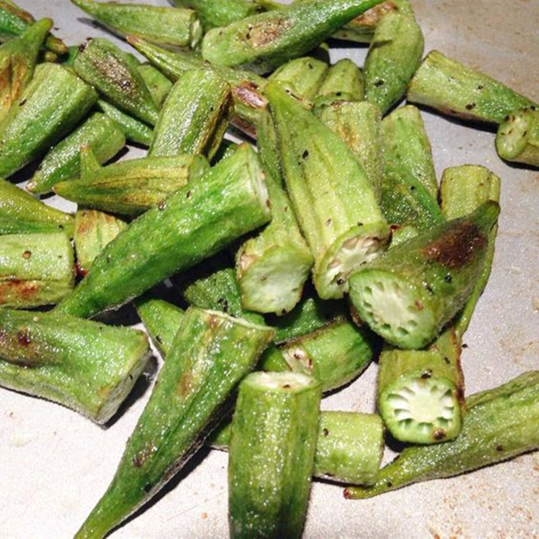 Chopped Fried Green Okras Wallpaper