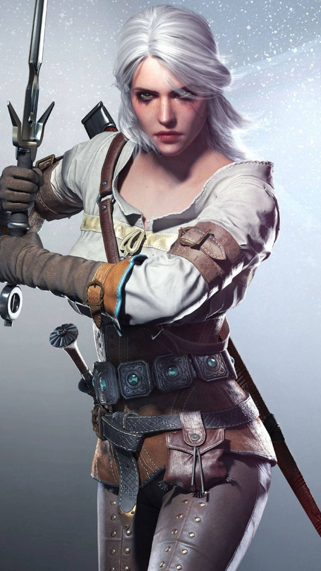 Ciri With Her Sword Zireael Witcher 3 Iphone Wallpaper