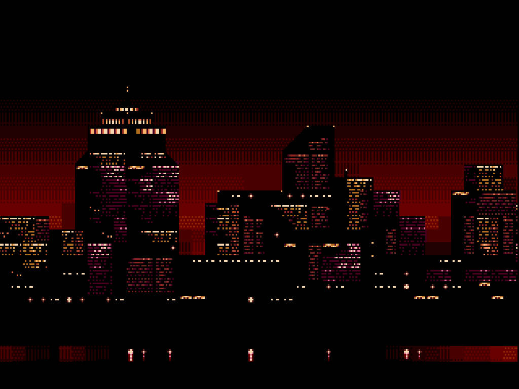 City Skyline At Night Pixel Art Wallpaper