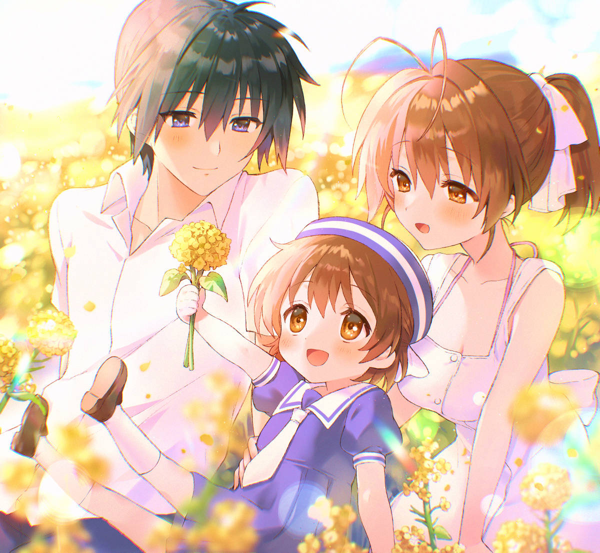 Clannad's Happy Okazaki Family Wallpaper