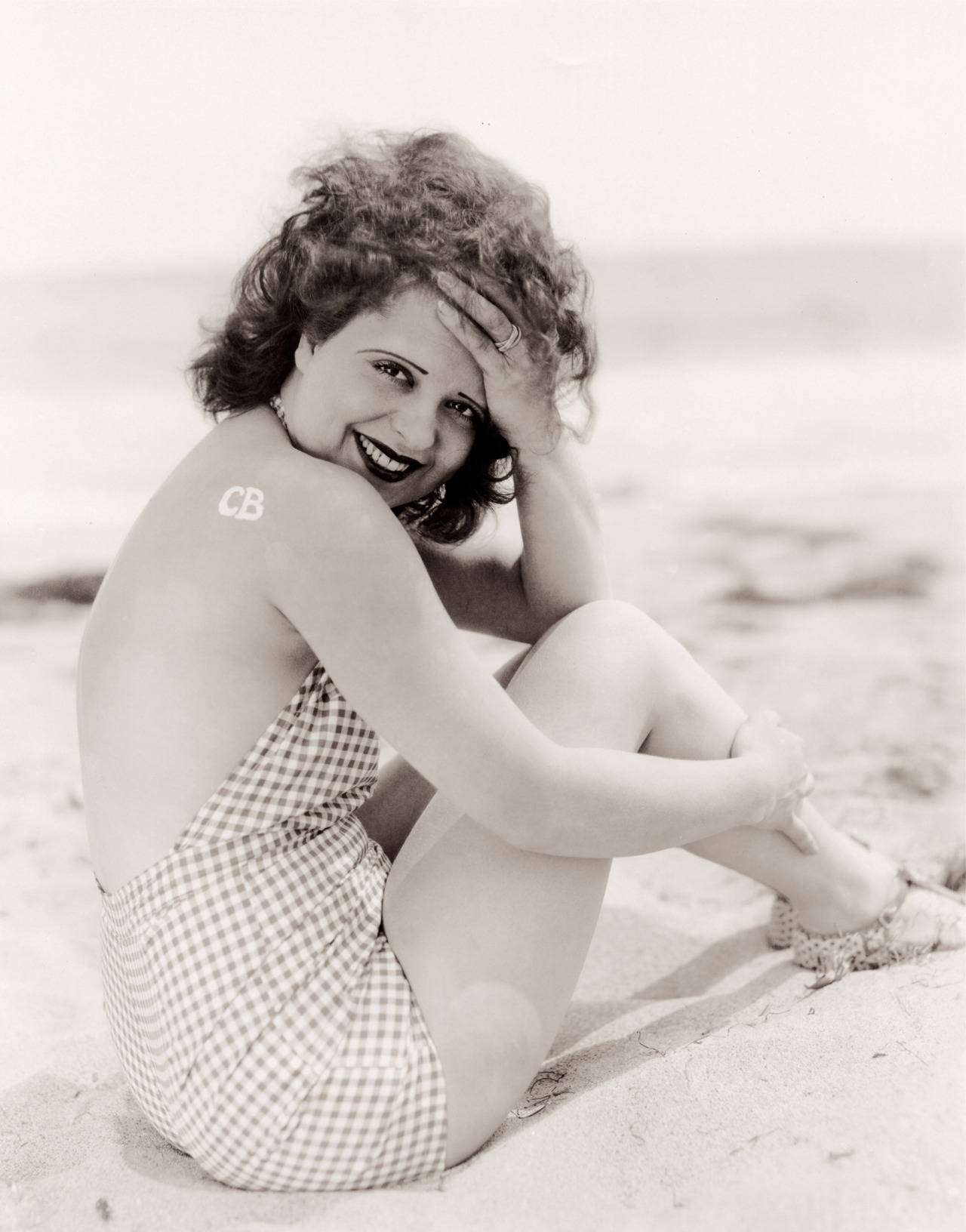 Clara Bow Plaid Outfit Wallpaper