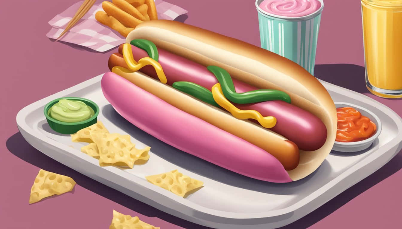 Classic Hot Dog Meal Illustration Wallpaper