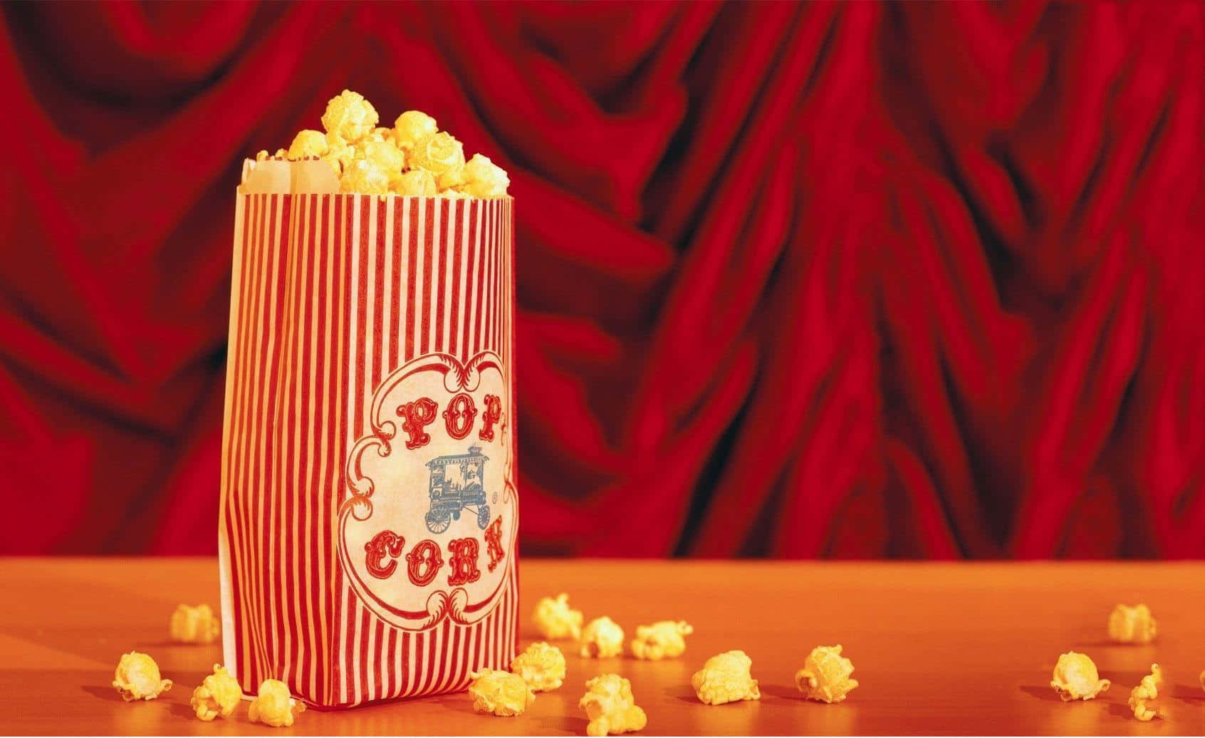 Classic Popcorn Bag Theater Backdrop.jpg Wallpaper