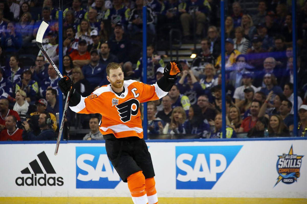 Claude Giroux Hands Above Wallpaper