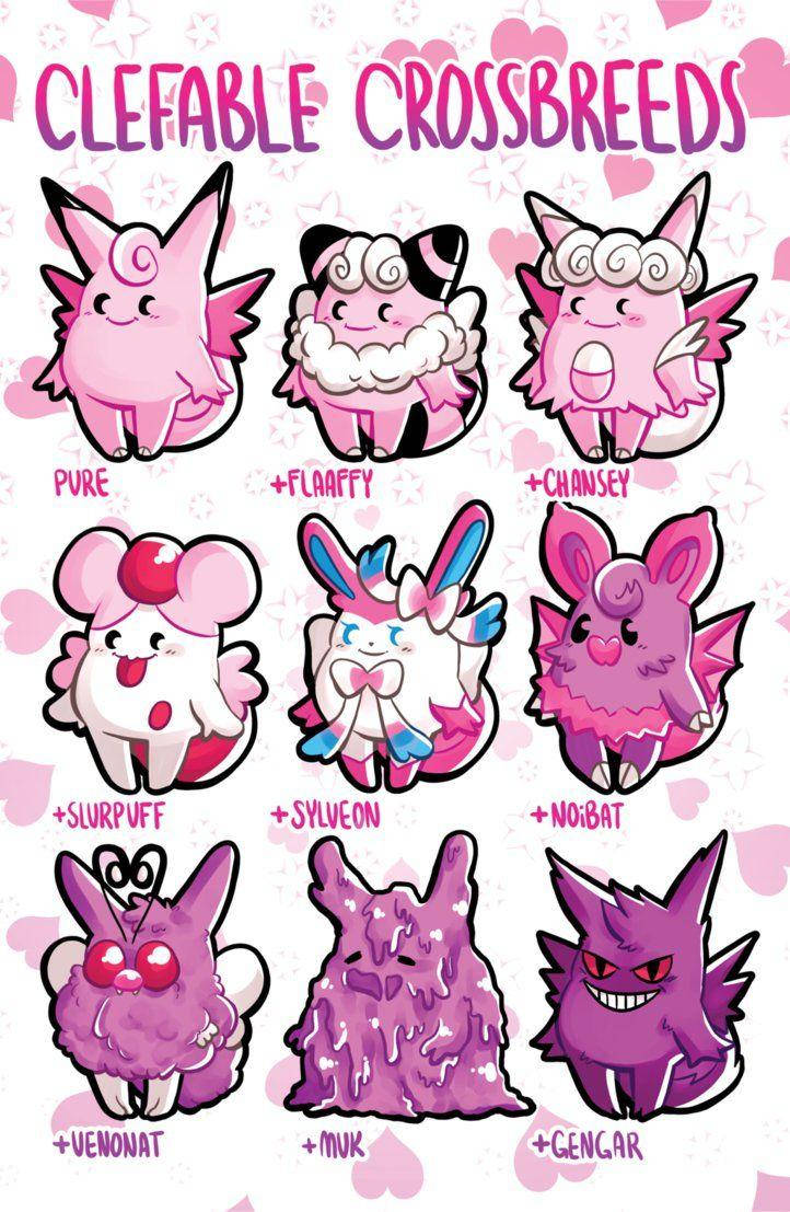 Clefairy-clefable Crossbreed Art Wallpaper