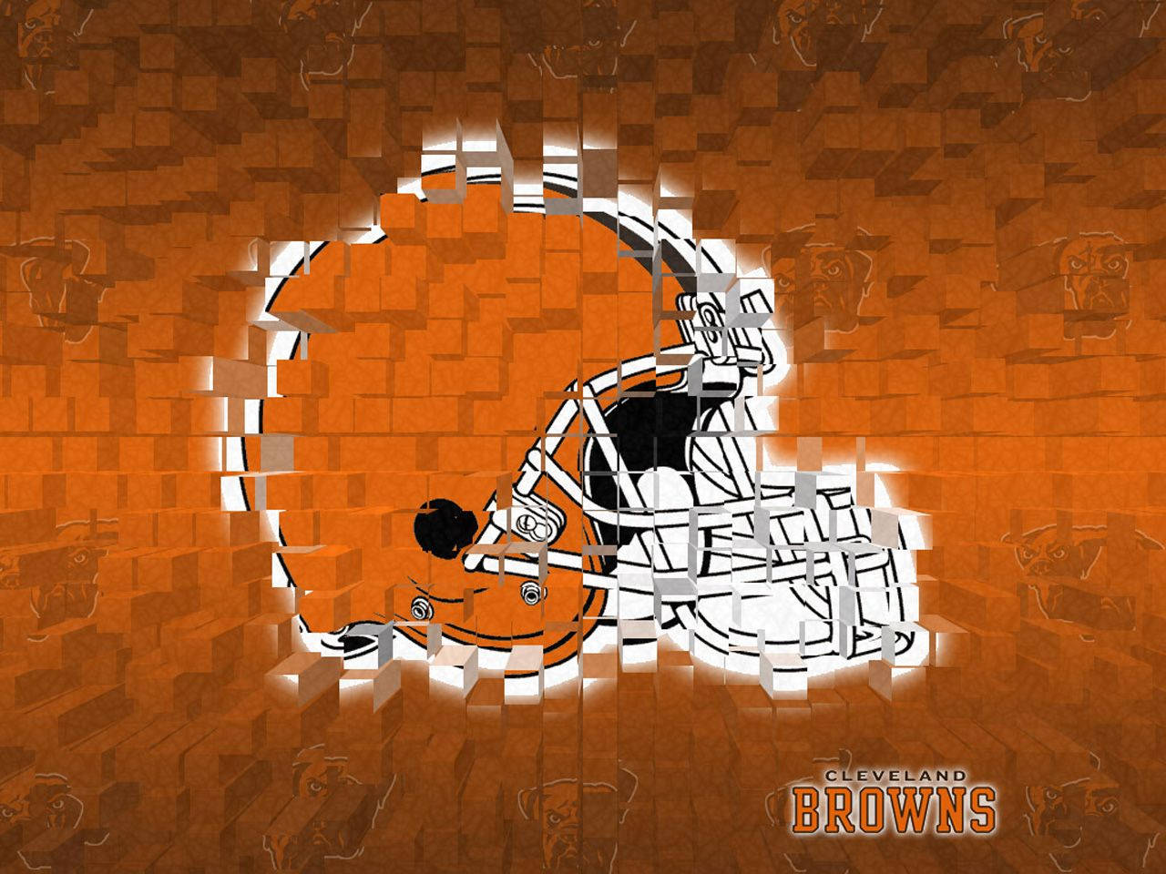 Cleveland Browns' Logo In Cube Art Wallpaper