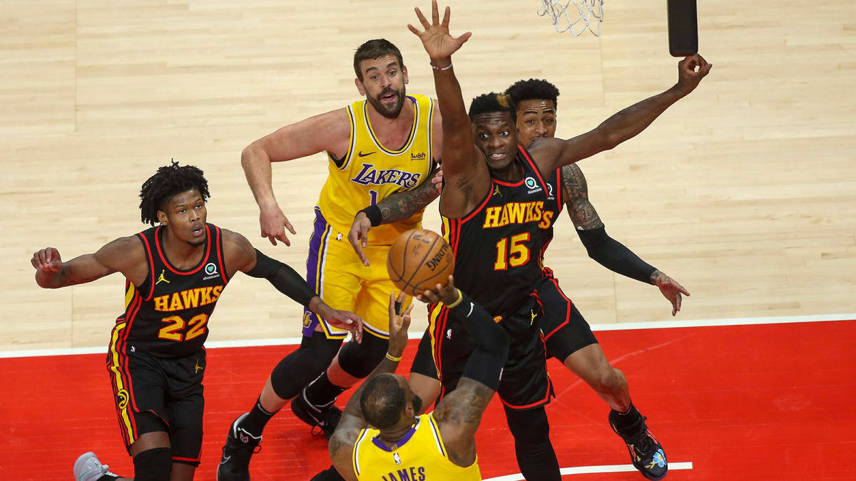 Clint Capela Attempts To Block Lebron Wallpaper