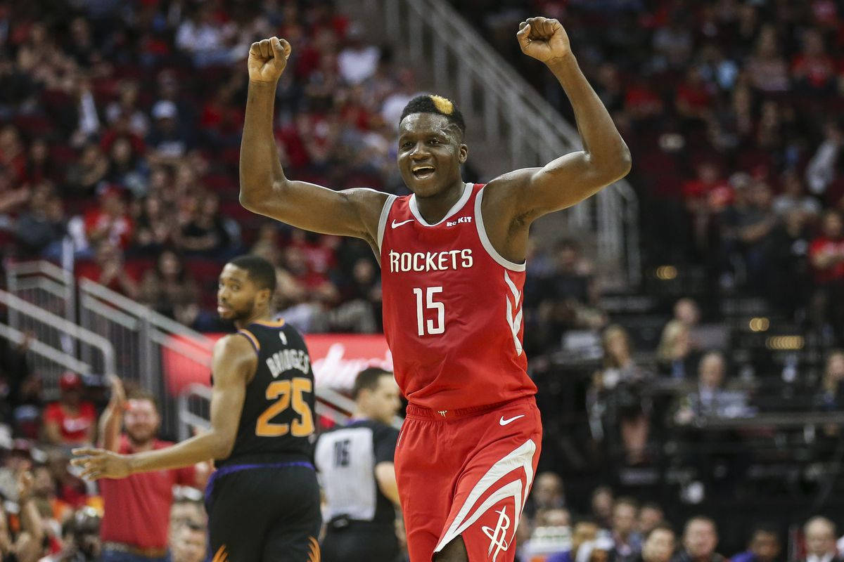 Clint Capela Scores During Game Wallpaper