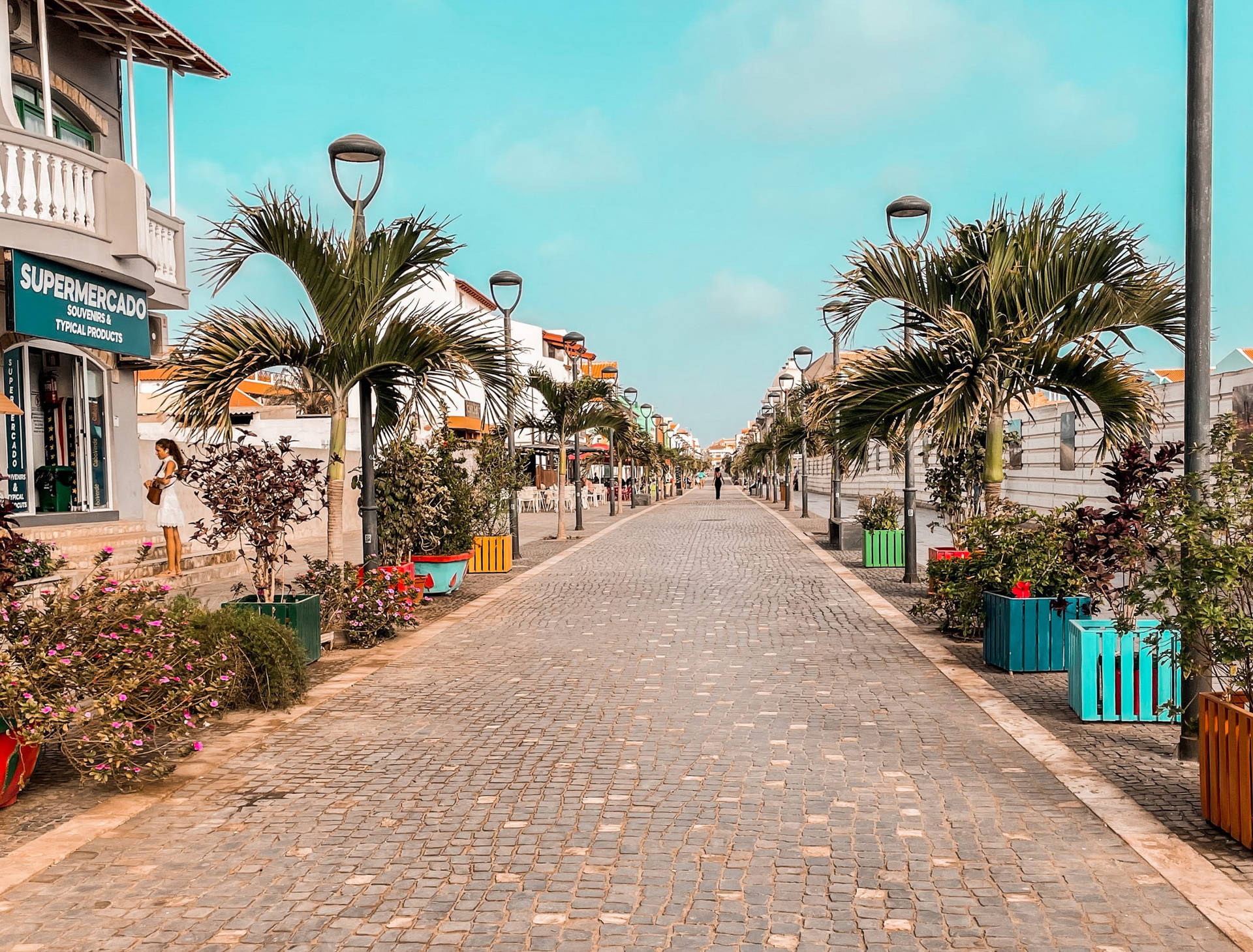 Cobblestone Path In Cape Verde Wallpaper