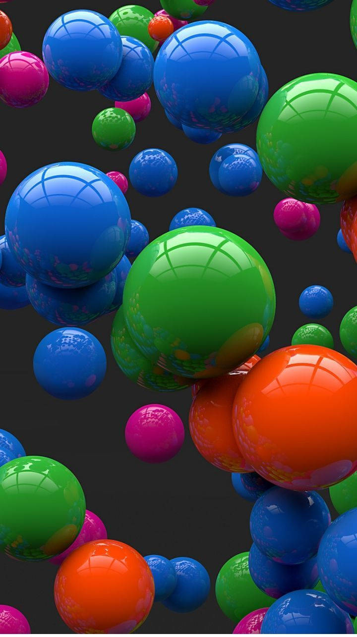 Colorful 3d Balls Mobile Wallpaper