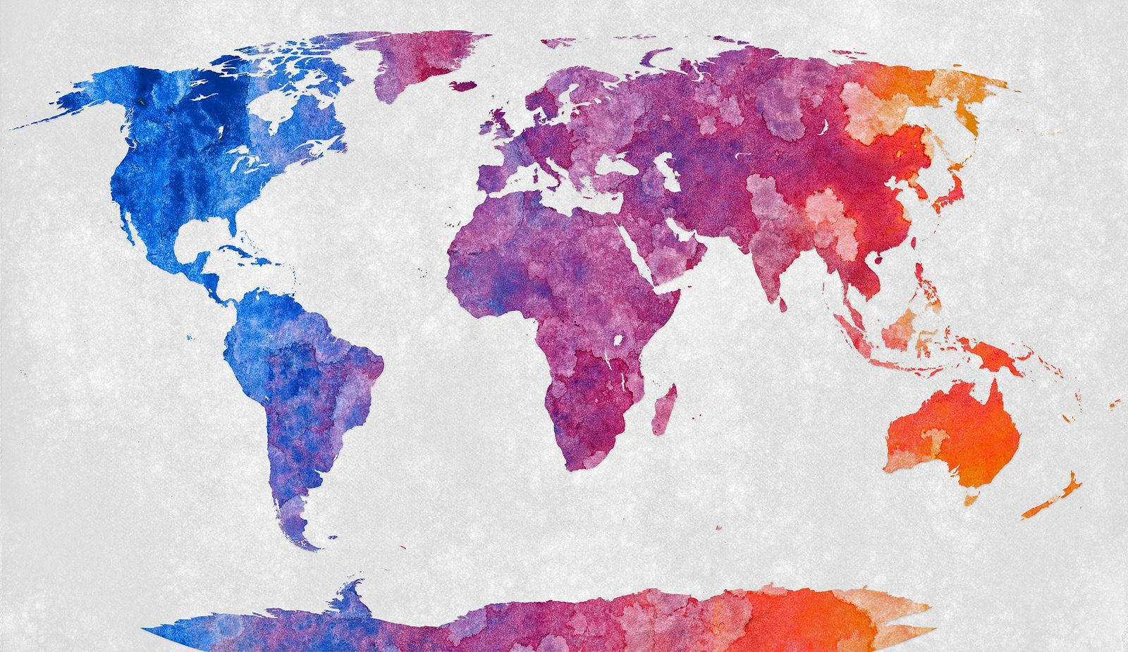 Colorful Abstract Painting World Map Wallpaper