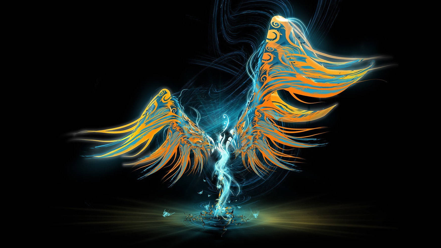 Colorful Abstract Wings Wallpaper