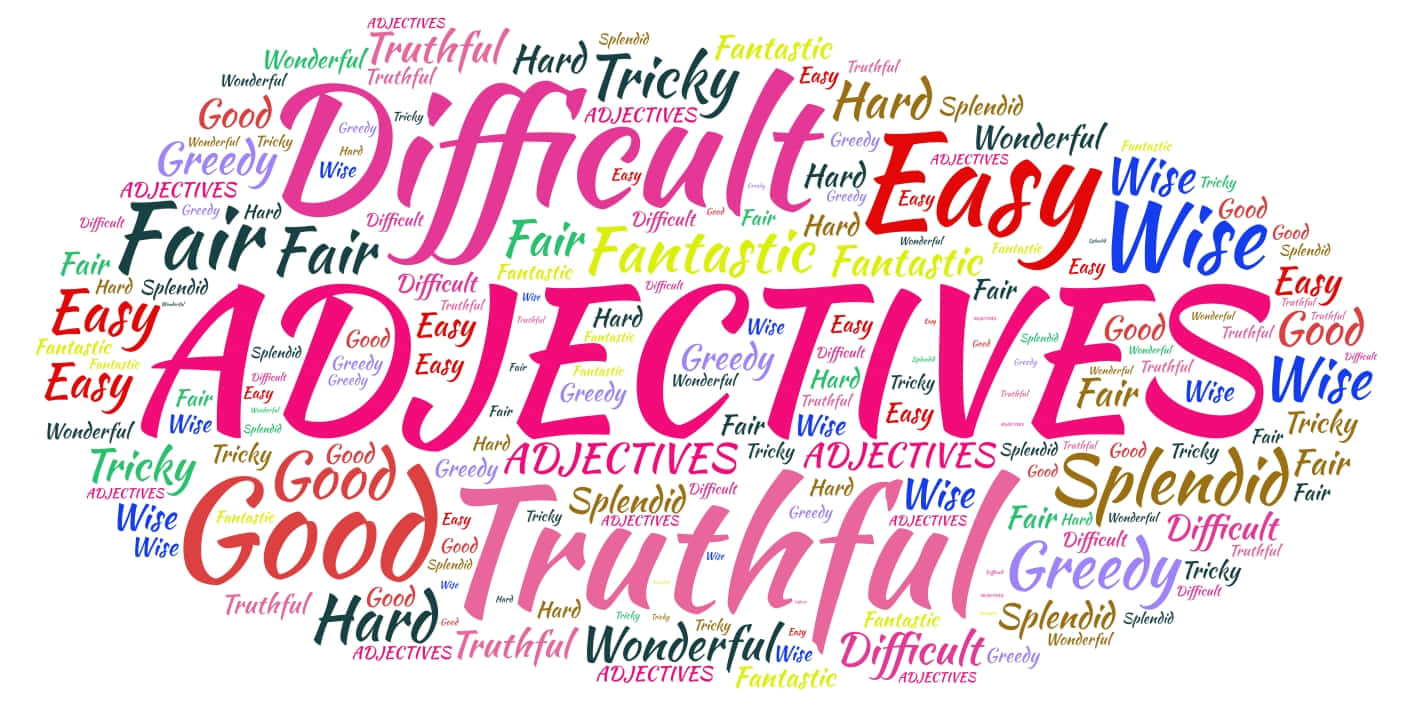 Colorful Adjectives Word Cloud Wallpaper