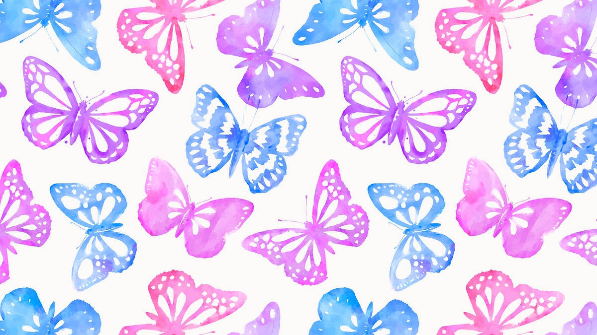 Colorful Aesthetic Butterfly Paint For Computer Wallpaper