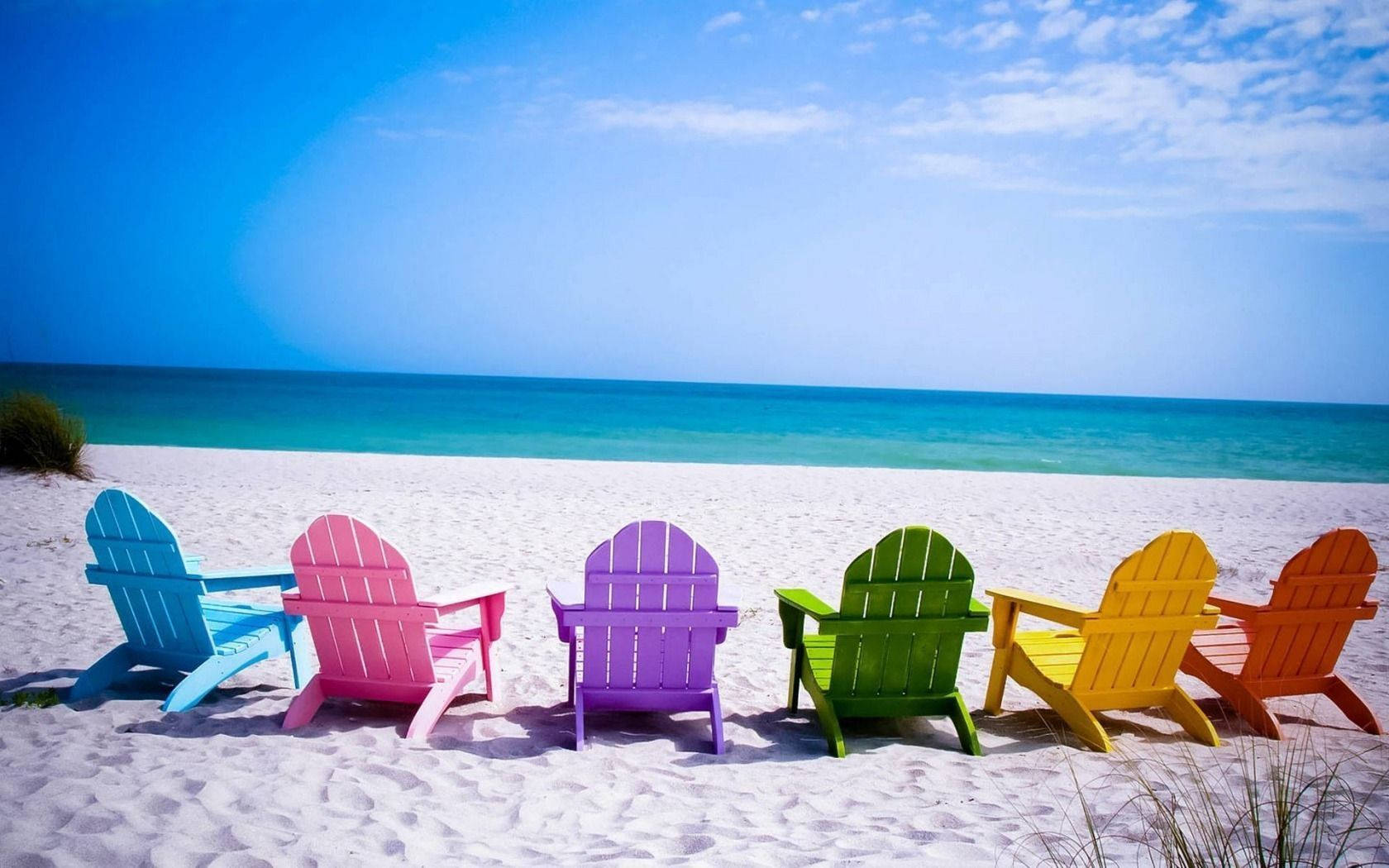 Colorful Beach Chairs Wallpaper