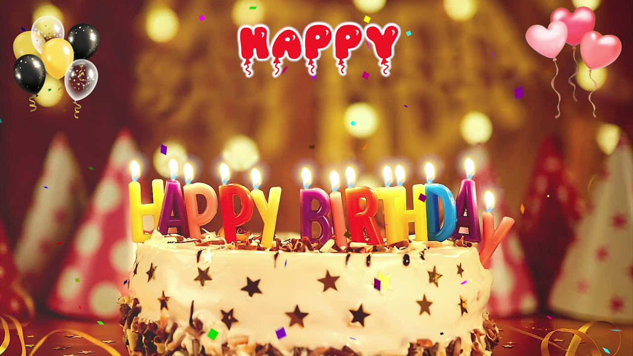 Colorful Birthday Celebration Cake Wallpaper