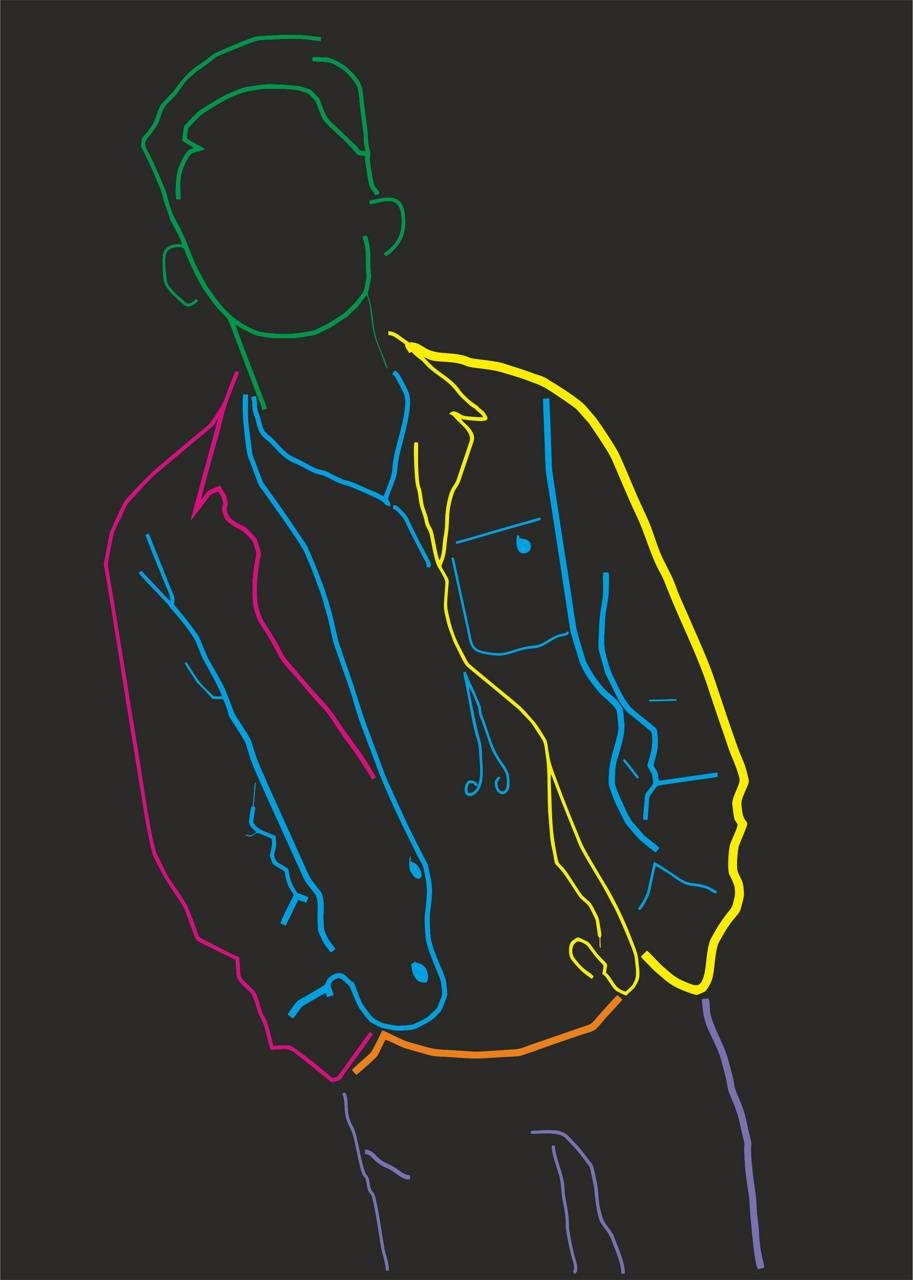 Colorful Boy Outline Wallpaper