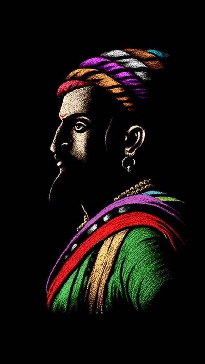 Colorful Chhatrapati Shivaji Maharaj Art Wallpaper