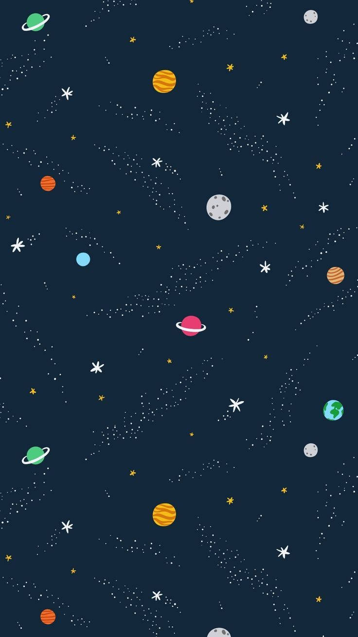 Colorful Doodle Galaxy Pinterest Wallpaper
