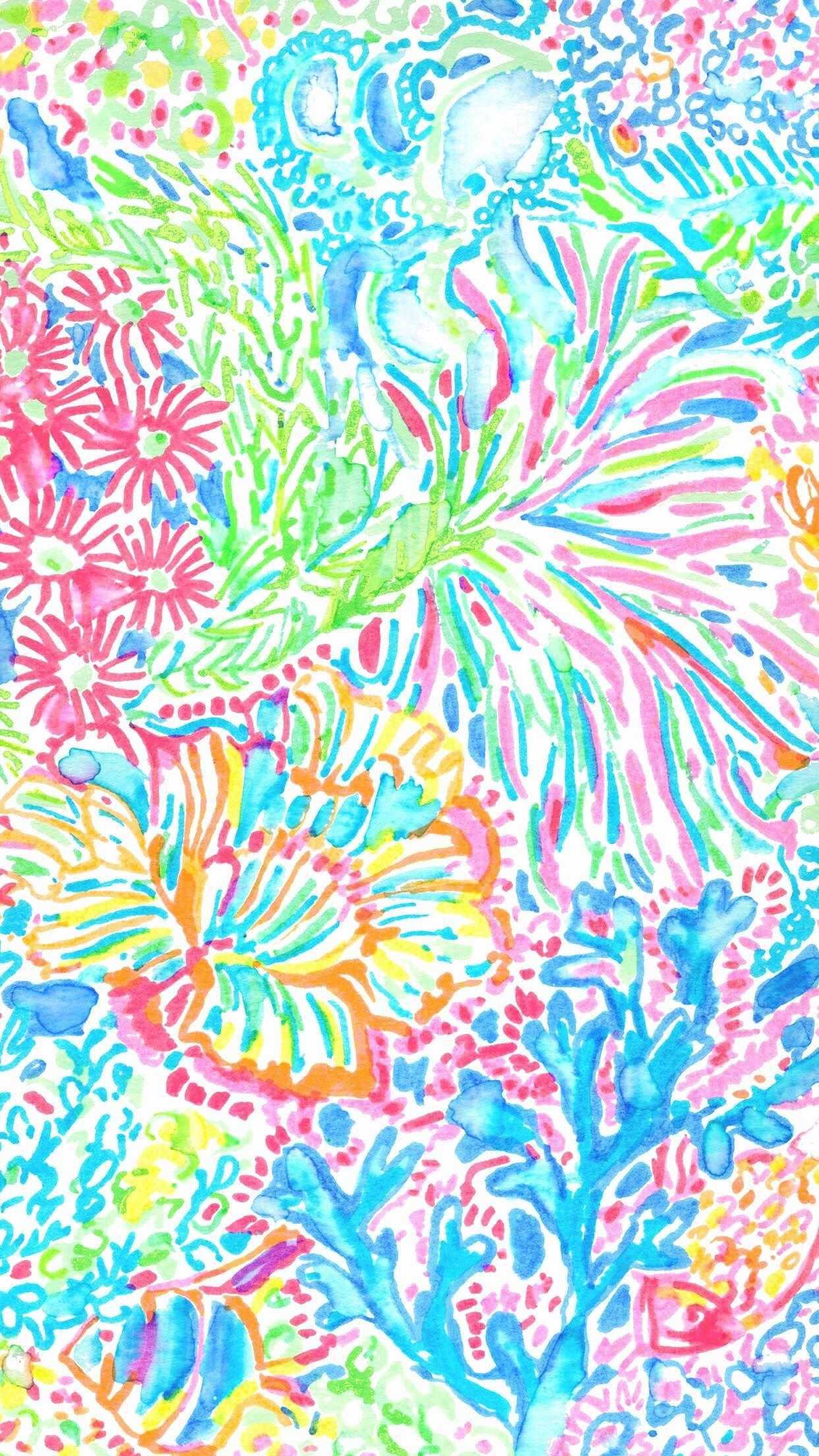 Colorful Flowers And Reef Digital Art Preppy Pfp Wallpaper