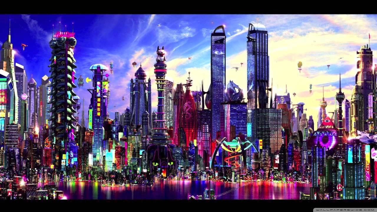Colorful Futuristic City Wallpaper