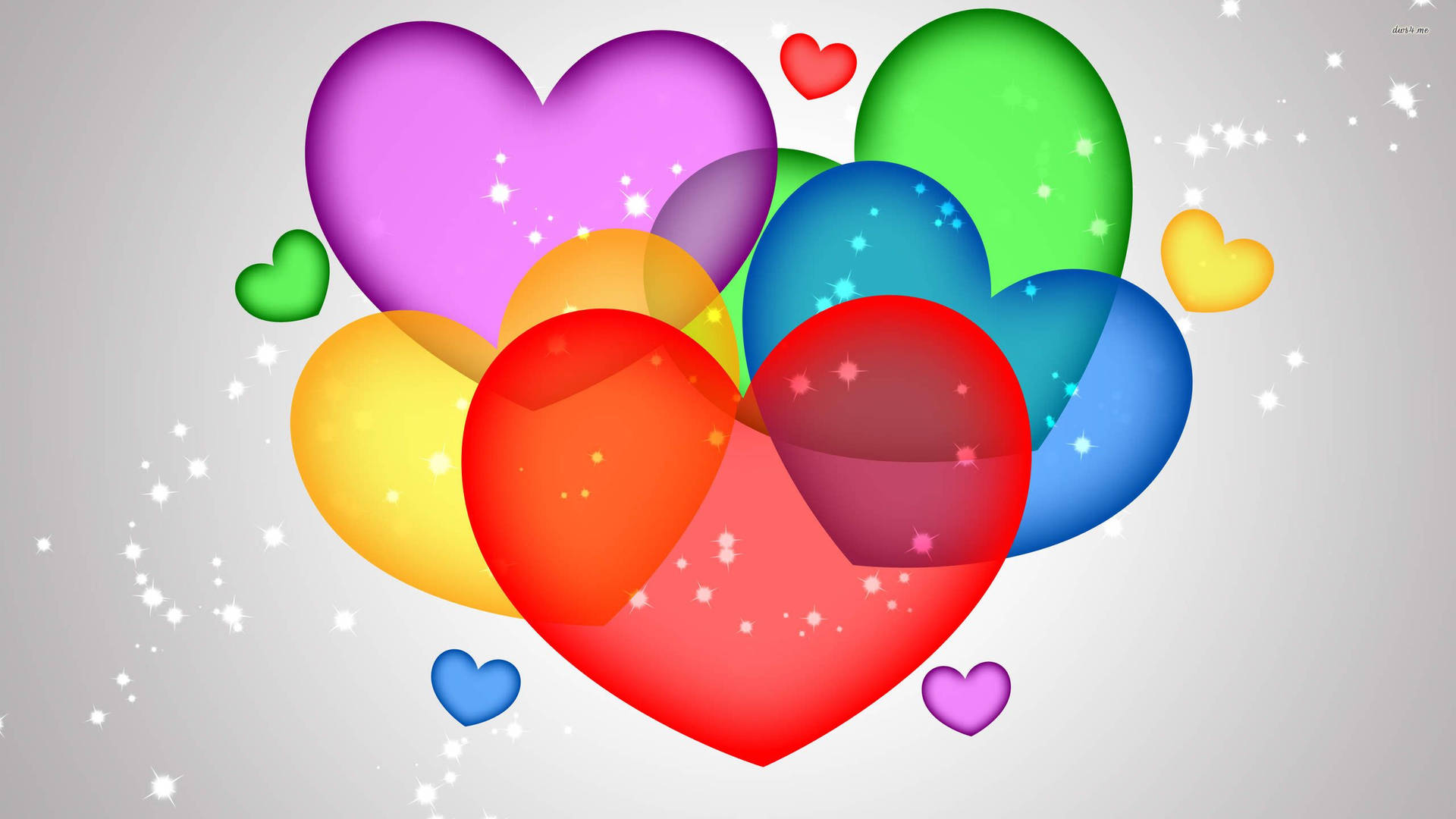 Colorful Hearts Filled With Love Wallpaper