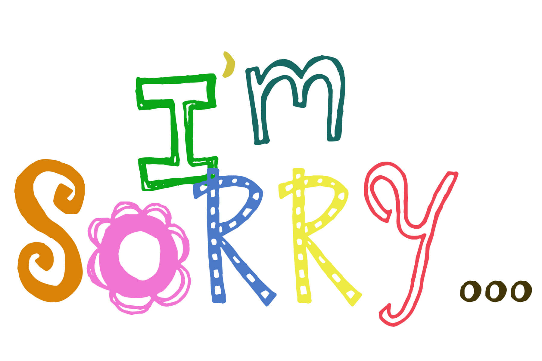 Colorful Im Sorry Message Wallpaper