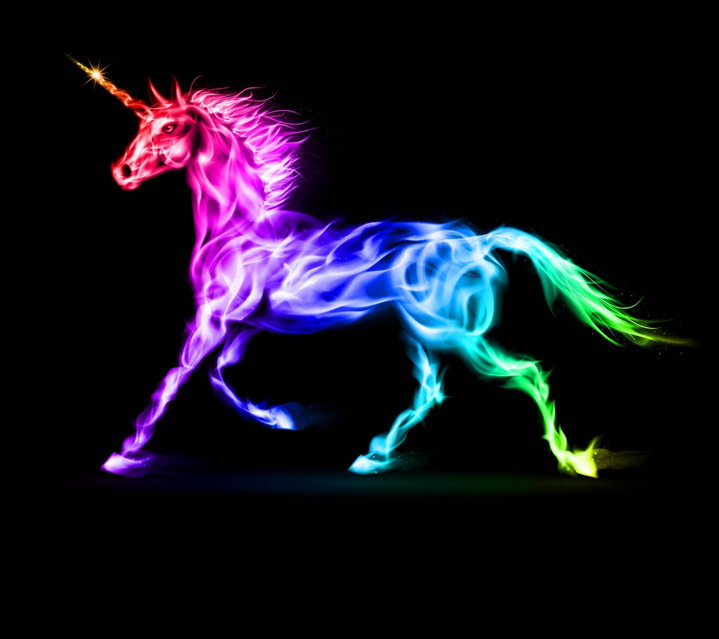 Colorful Neon Unicorn Wallpaper
