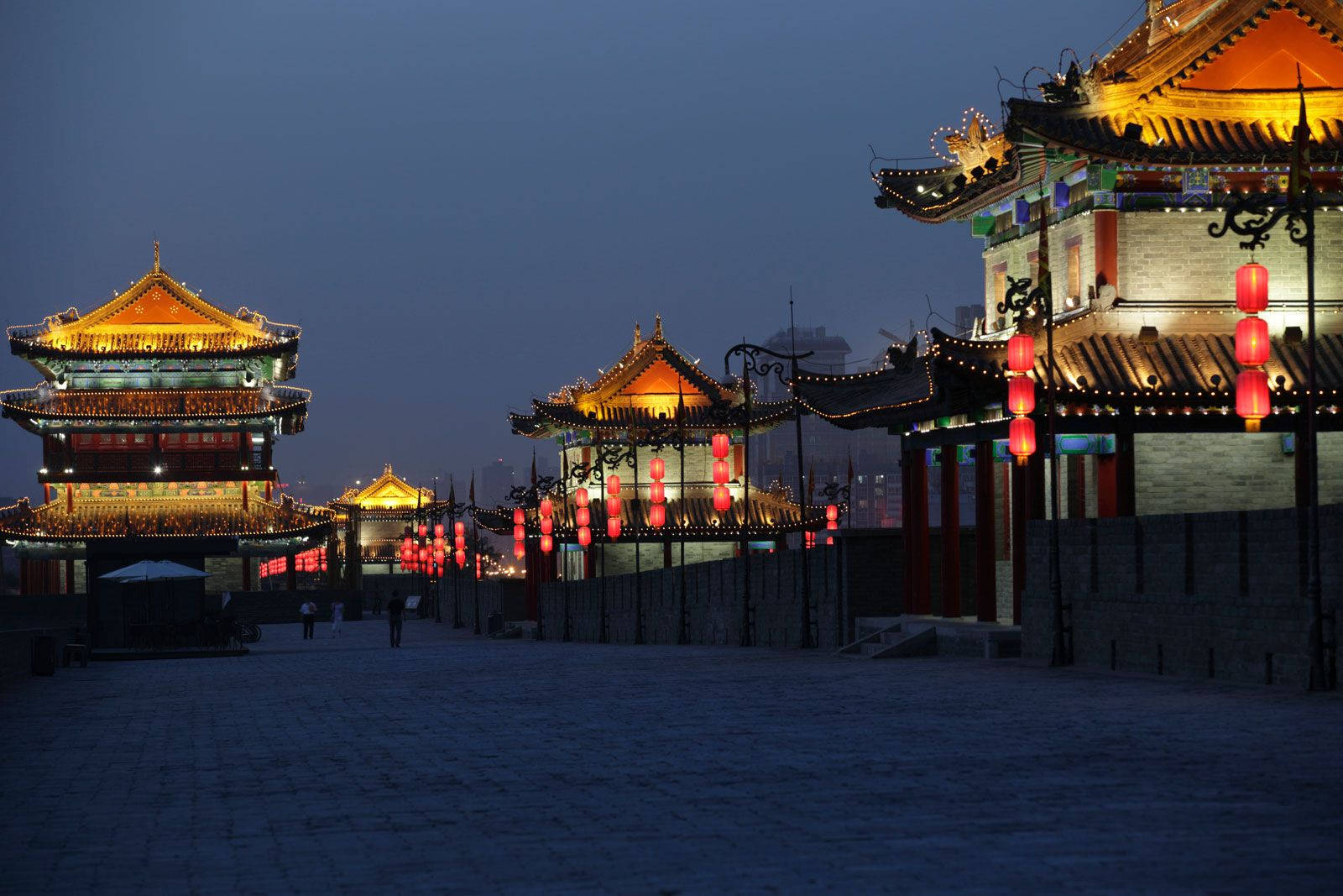 Colorful Night In Xian City Wall Wallpaper