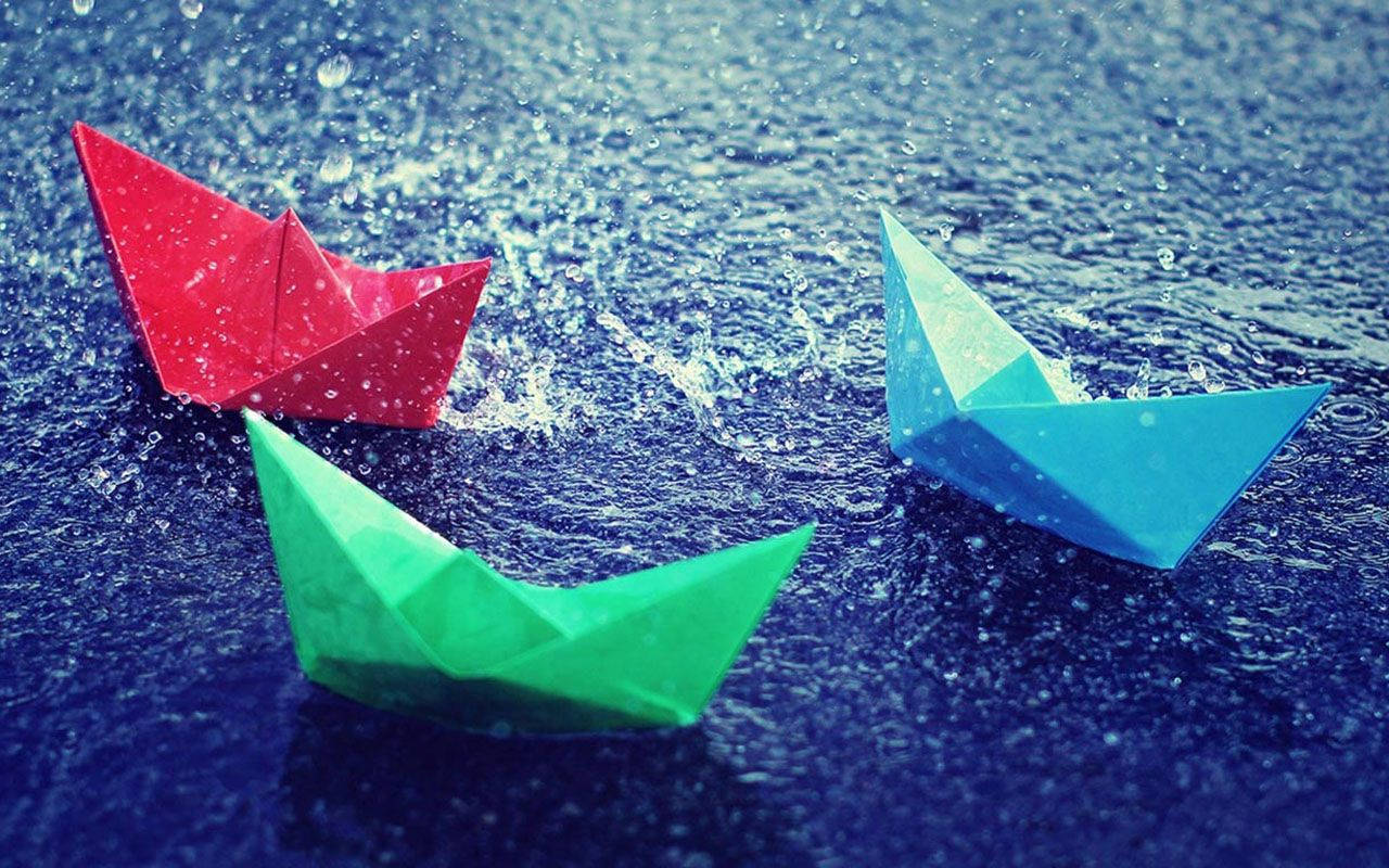 Colorful Paper Boats Laptop Wallpaper