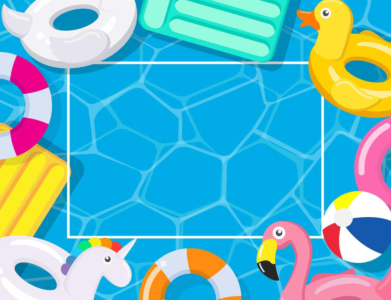 Colorful Pool Floatsand Toys Wallpaper