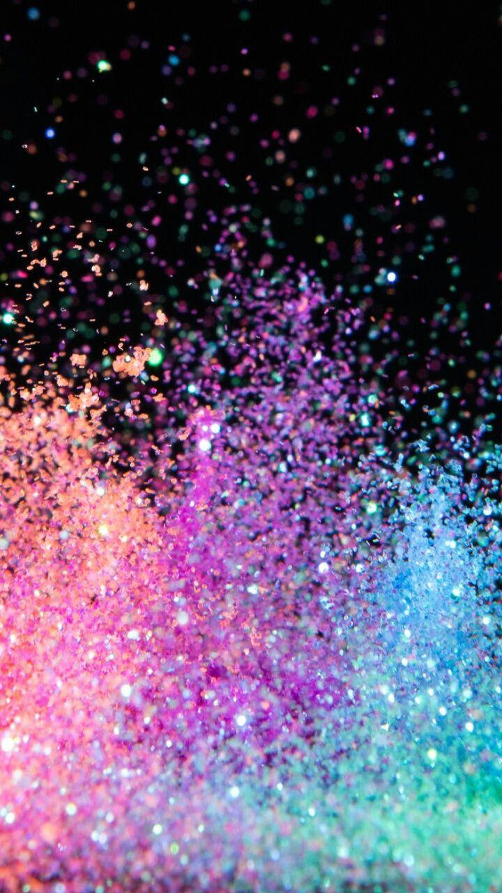 Colourful Glitter Explosion Pretty Phone Wallpaper