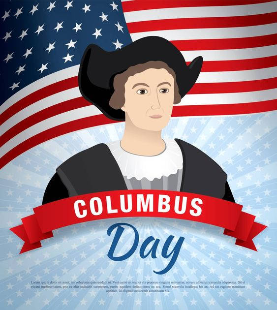 Columbus Day Christopher Cartoon Portrait Wallpaper