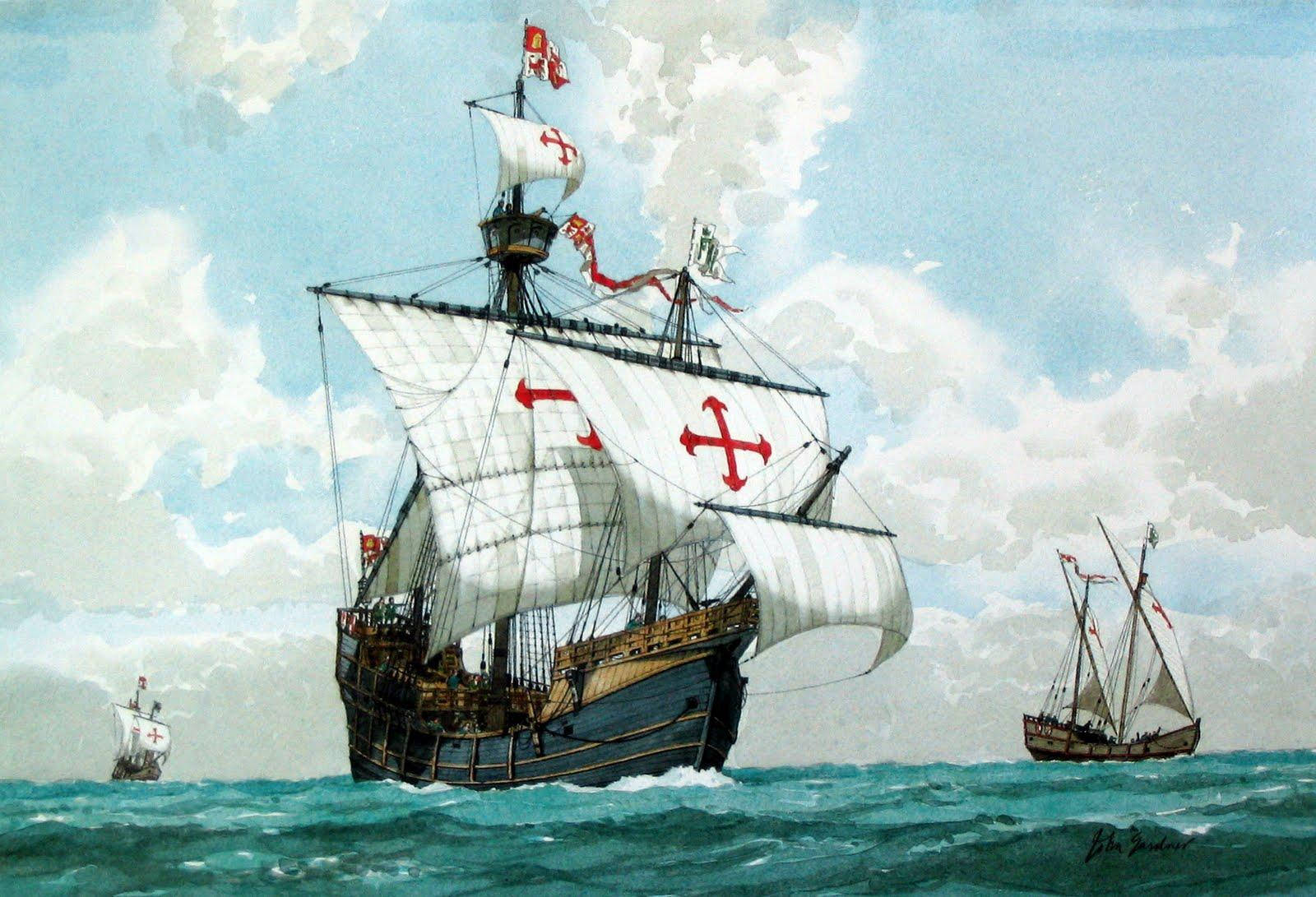Columbus Day Exploration Ship Wallpaper