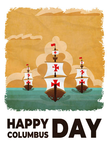 Columbus Day Red Cross Boats Wallpaper