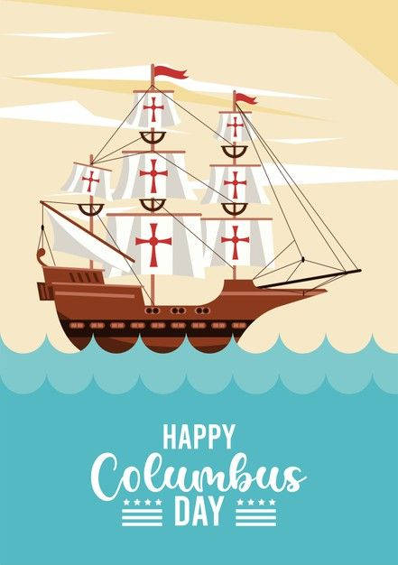 Columbus Day Red Cross Ship Wallpaper
