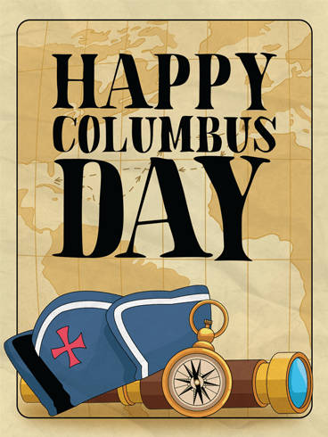 Columbus Day Telescope And Blue Hat Wallpaper