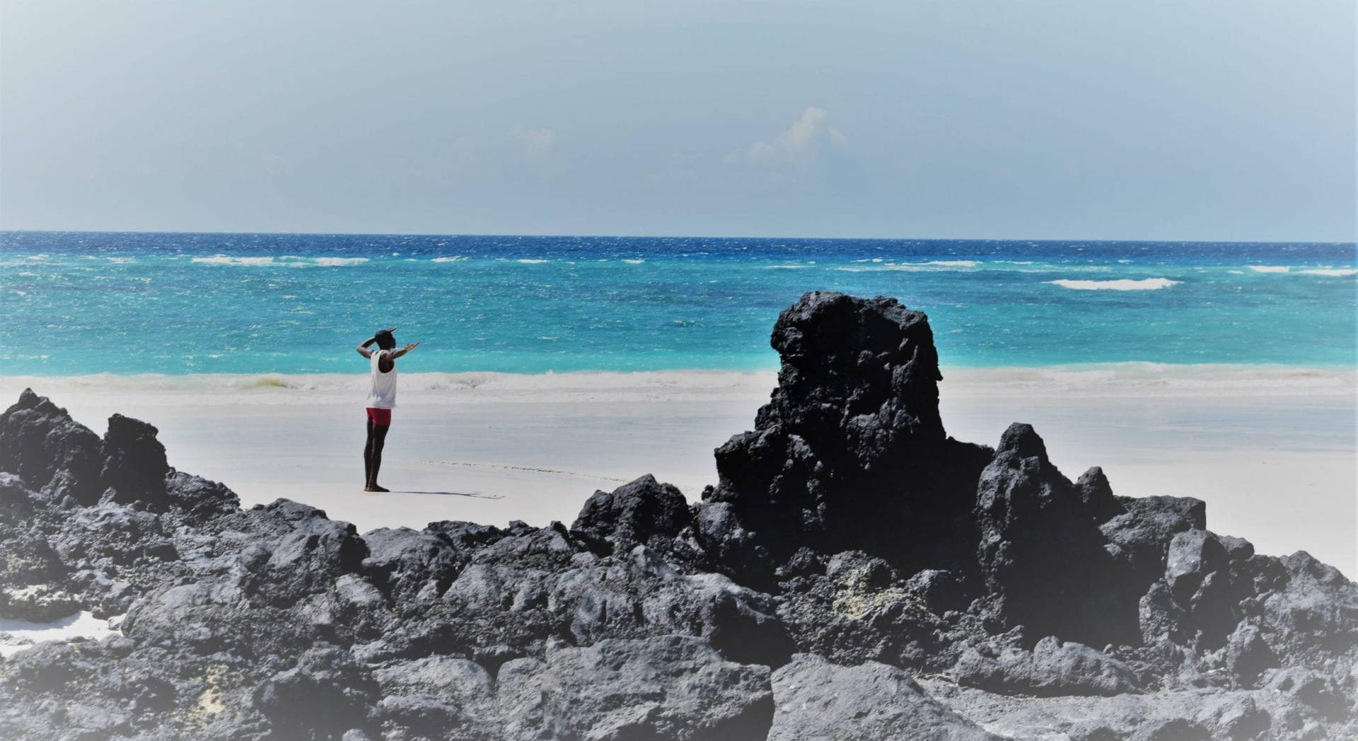 Comoros Island Person On Beach Wallpaper