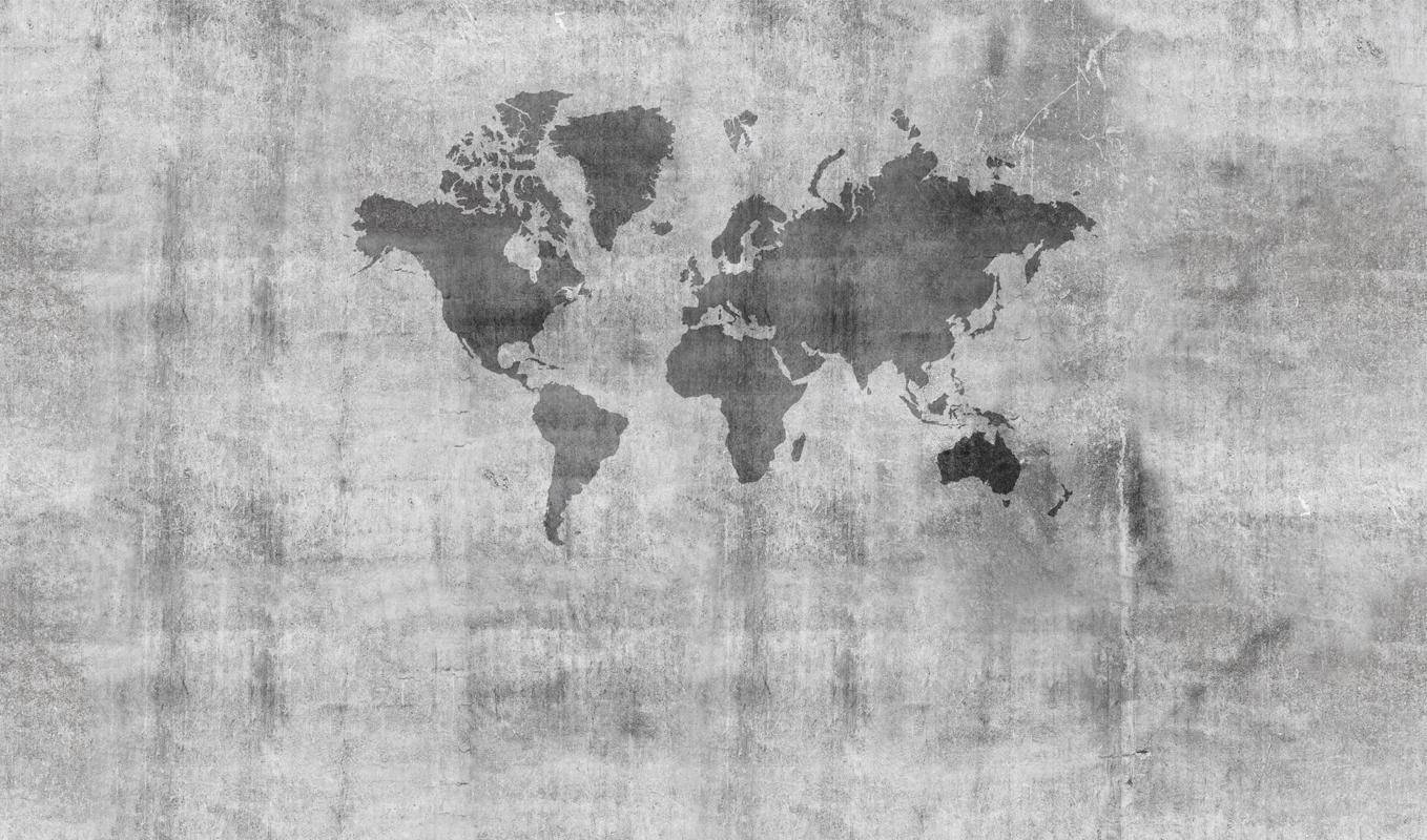 Concrete World Map Wallpaper