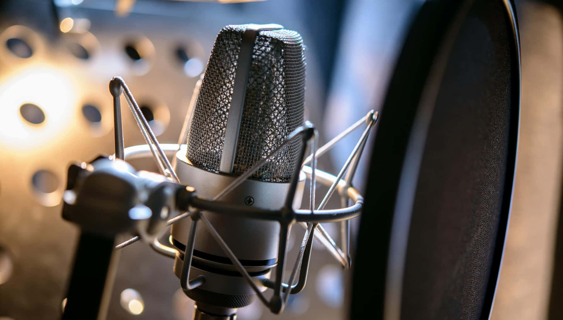 Condenser Microphone In The Studio Wallpaper